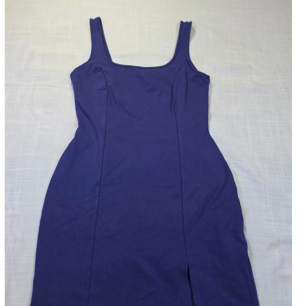 Papaya Womens Purple Sleeveless Scoop Neck Bodycon Midi Slit Dress Large